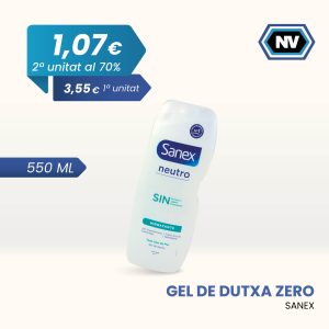 GEL DE DUTXA ZERO SANEX 550 ML