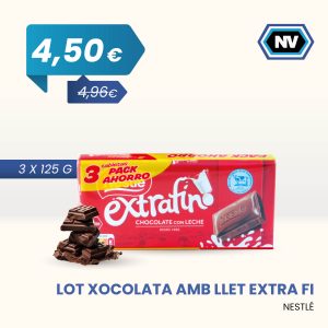 LOT XOCOLATA AMB LLET EXTRA FI NESTLÉ 3 X 125 G