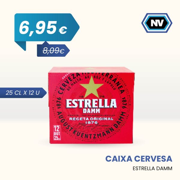 CAIXA CERVESA ESTRELLA DAMM 25 CL X 12 U