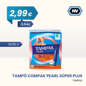 TAMPÓ COMPAK PEARL SÚPER PLUS TAMPAX 16/18 U