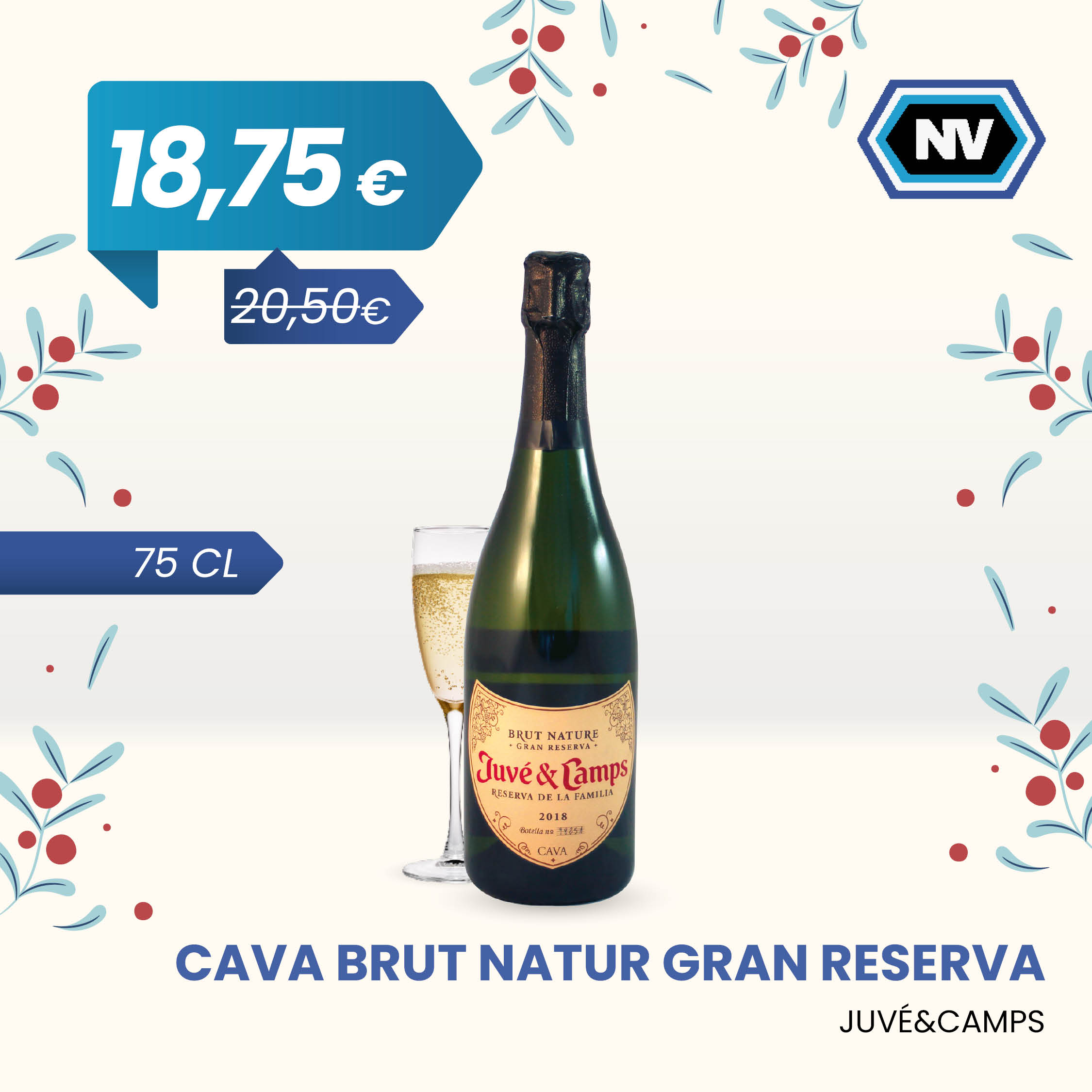 CAVA BRUT NATUR GRAN RESERVA JUVÉ&CAMPS 75 CL