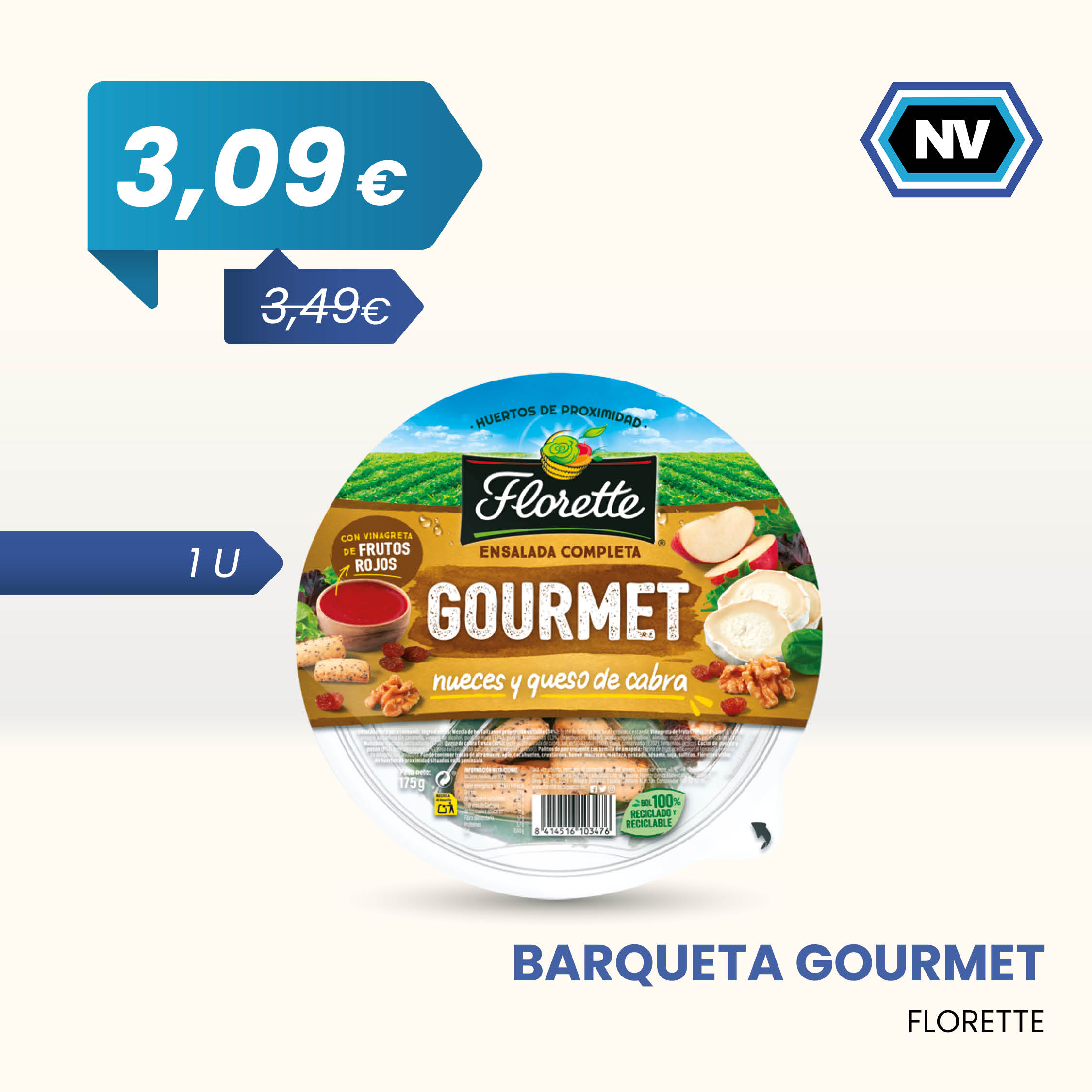BARQUETA GOURMET FLORETTE 1 U