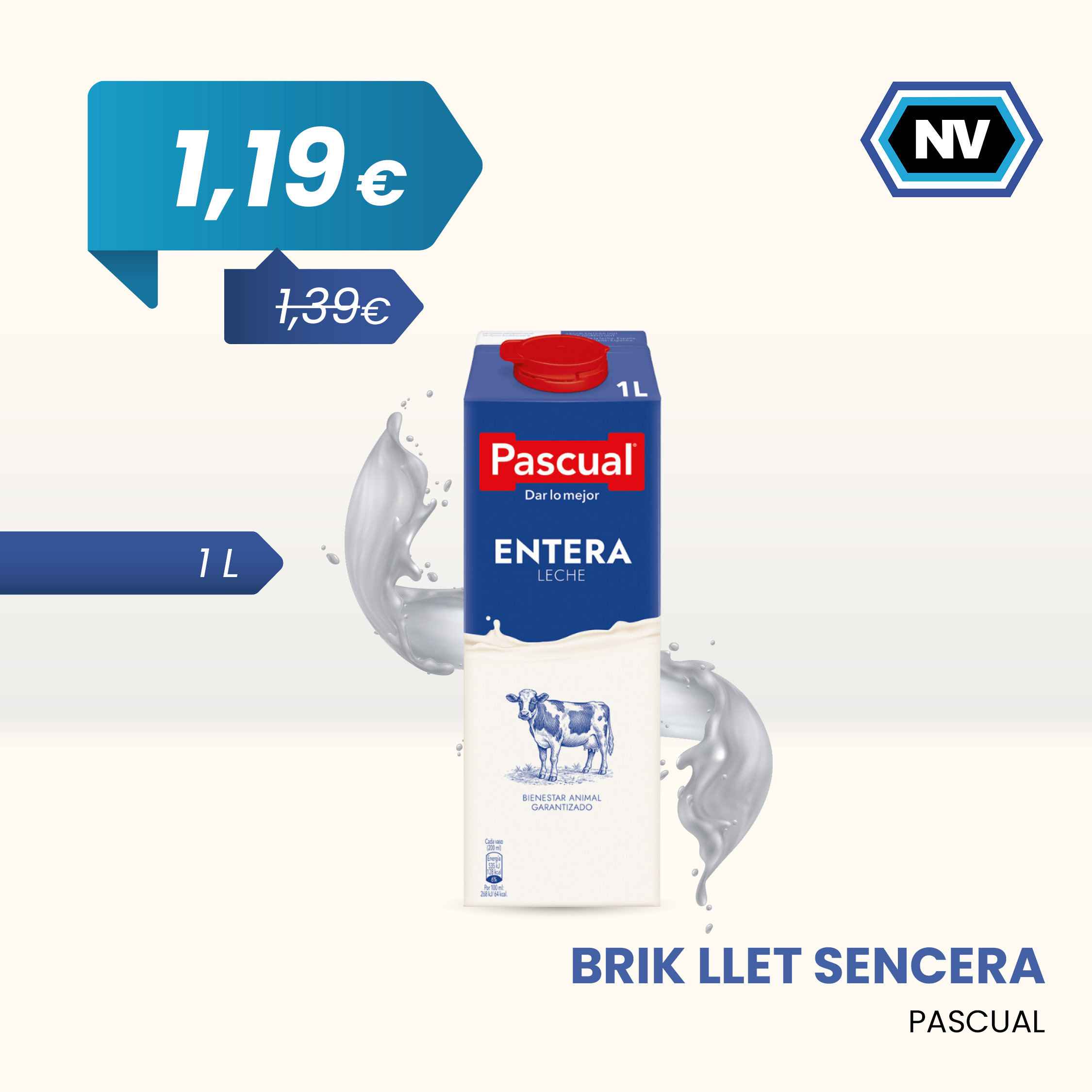 BRIK LLET SENCERA PASCUAL 1 L