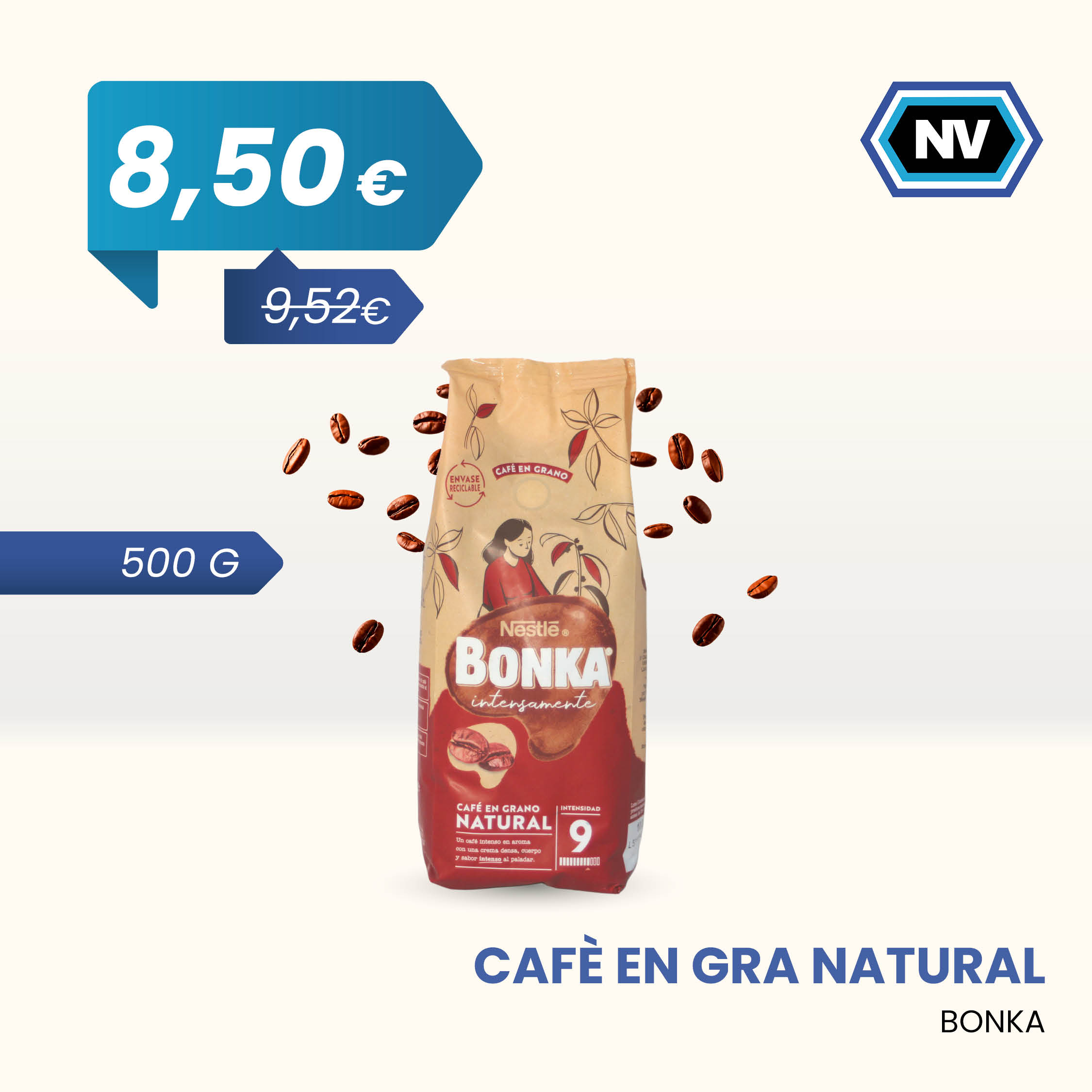 CAFÈ EN GRA NATURAL BONKA 500 G