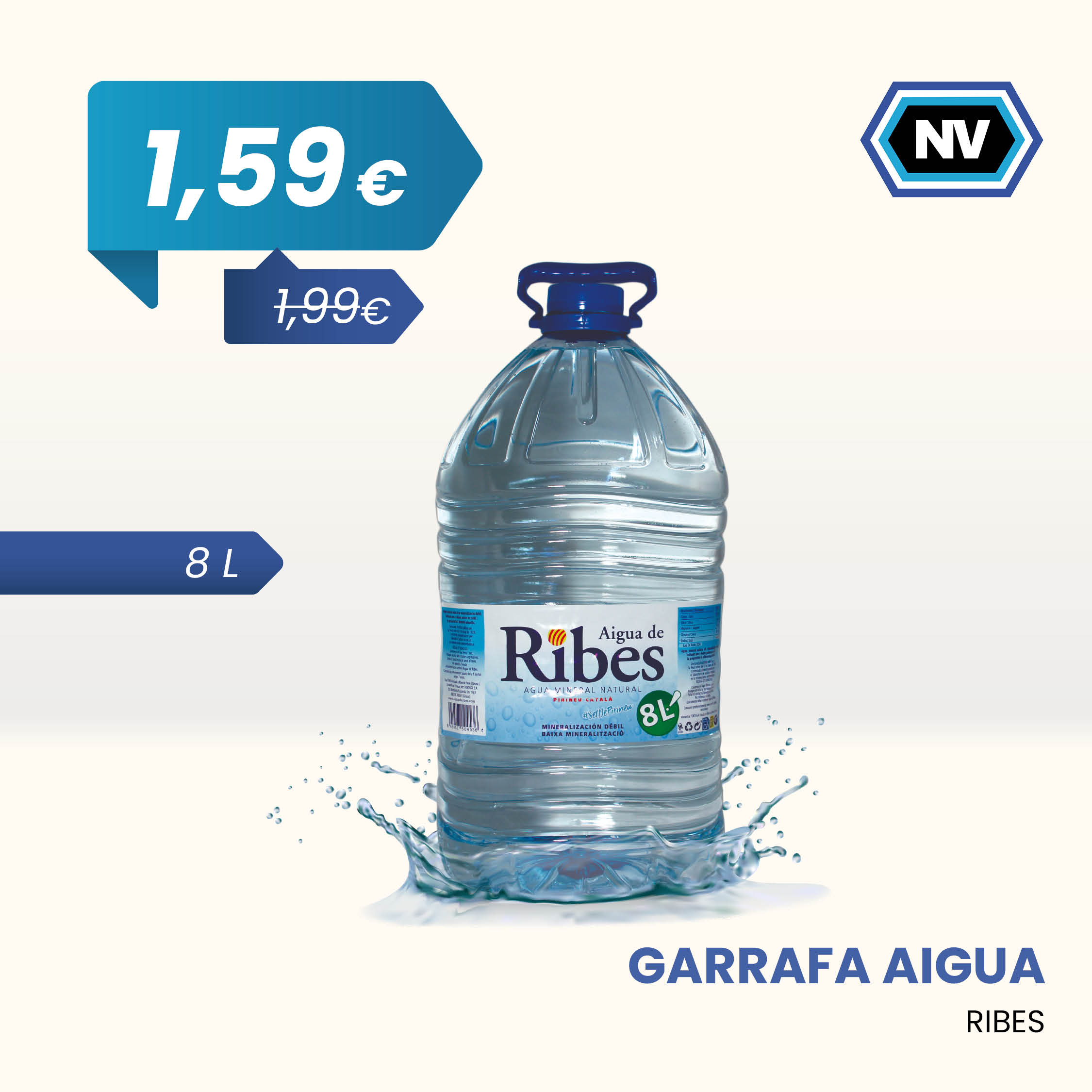 GARRAFA AIGUA RIBES 8 L