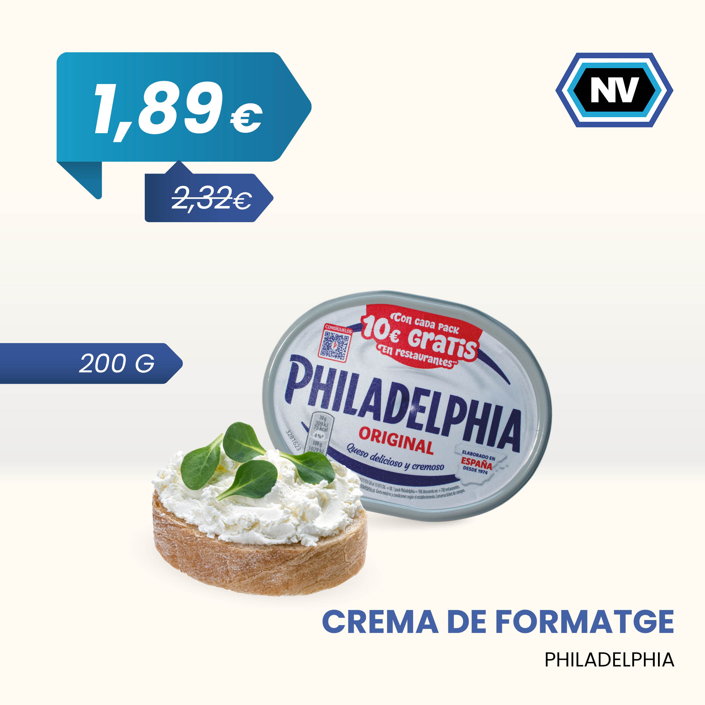 CREMA DE FORMATGE PHILADELPHIA 200 G
