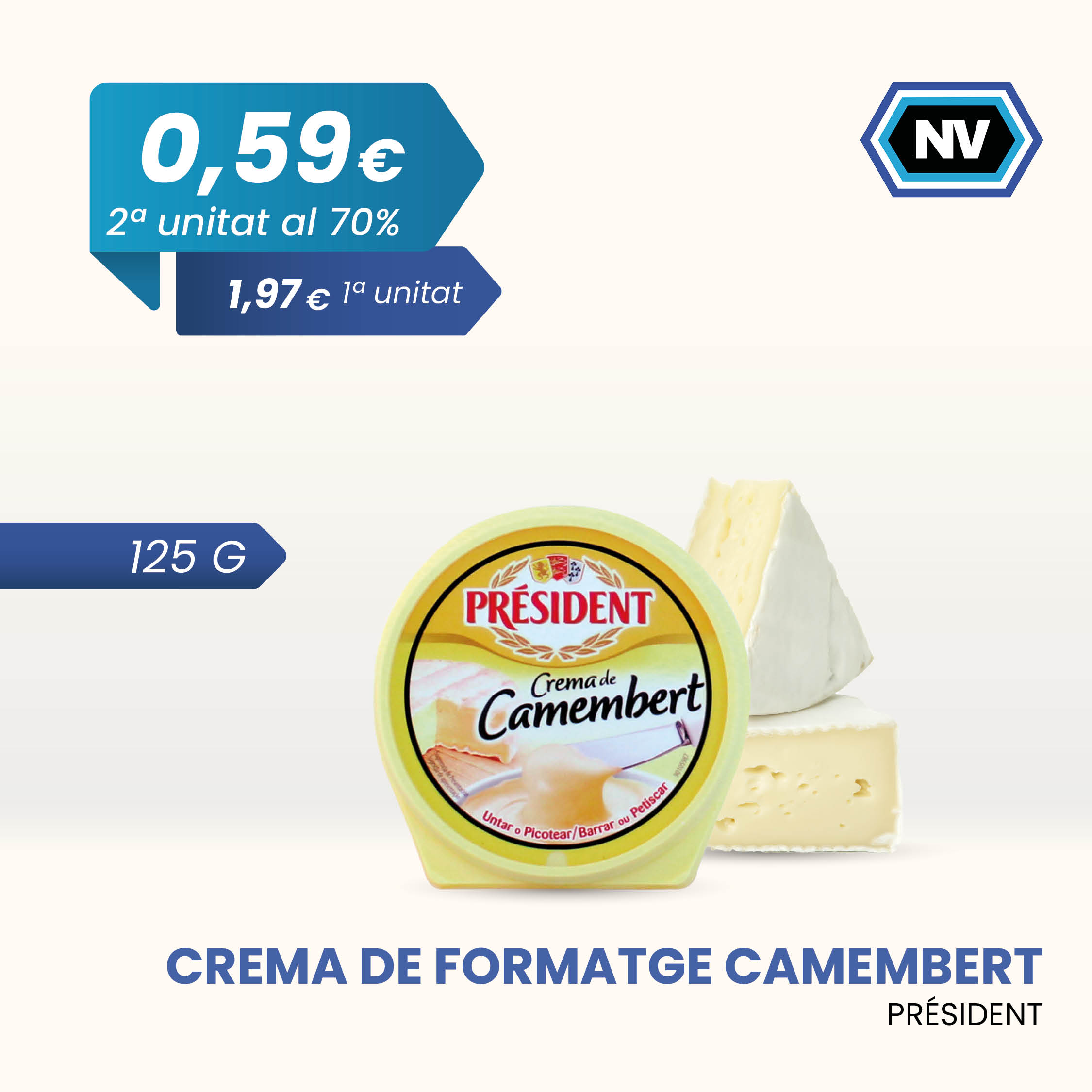 CREMA DE FORMATGE CAMEMBERT PRÉSIDENT 125 G
