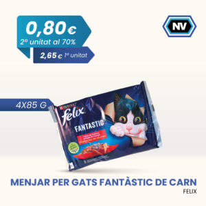 MENJAR PER GATS FANTÀSTIC DE CARN FELIX 4X85 G