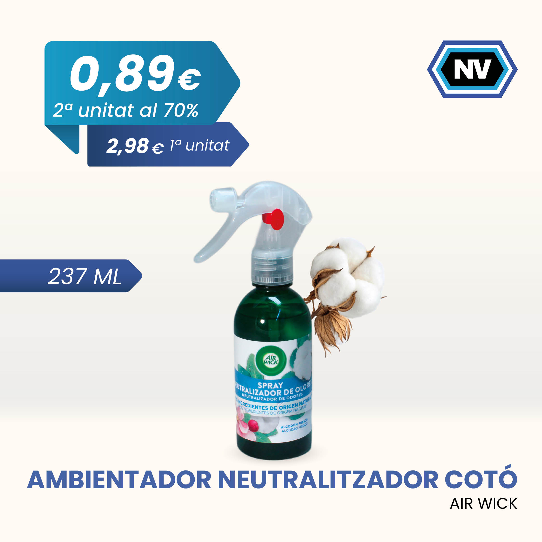 AMBIENTADOR NEUTRALITZADOR COTÓ AIR WICK 237 ML