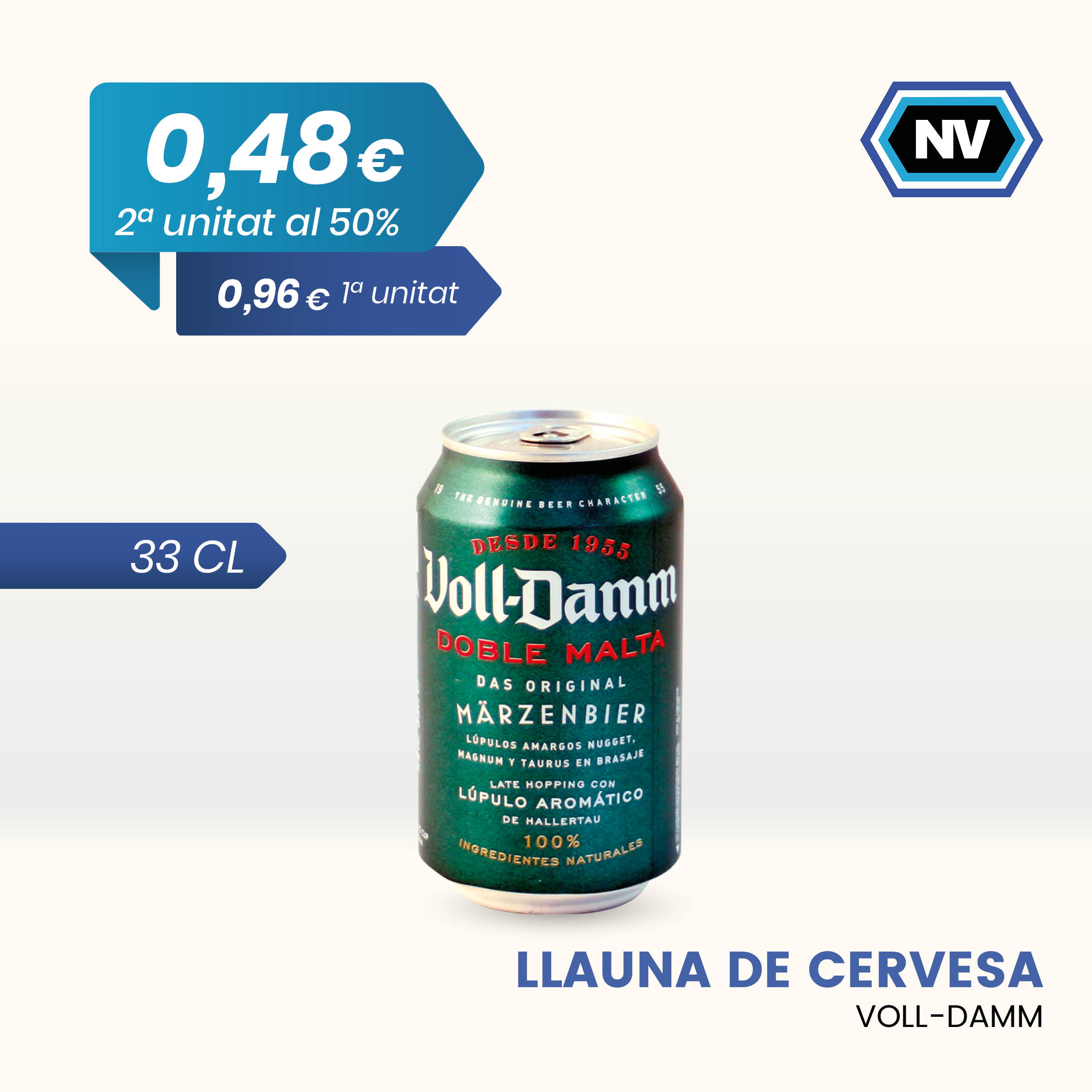 LLAUNA DE CERVESA VOLL-DAMM 33 CL